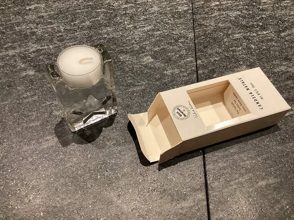 Glasi Hergiswil Candela Natale 8/ 5,5 cm