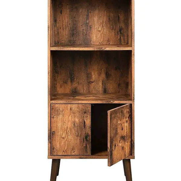  Retro Bücherschrank, Bücherregal mit 2 Ablagen