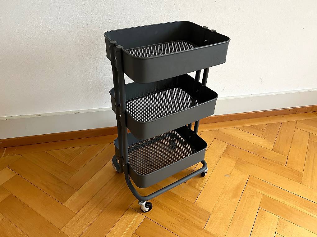 Praktischer Rollwagen mit 3 Etagen, grau