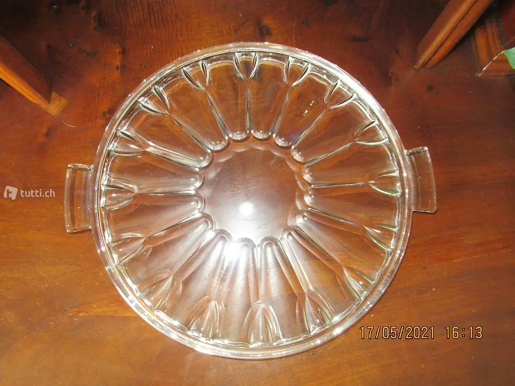 Kristall Tortenplatte, Glasplatte, Käseplatte, Glasteller