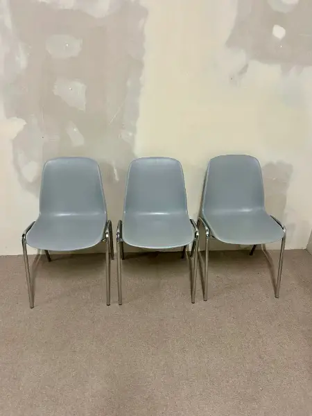 Stuhl stapelbar 3x Vintage Designklassiker grau, Dipiplast