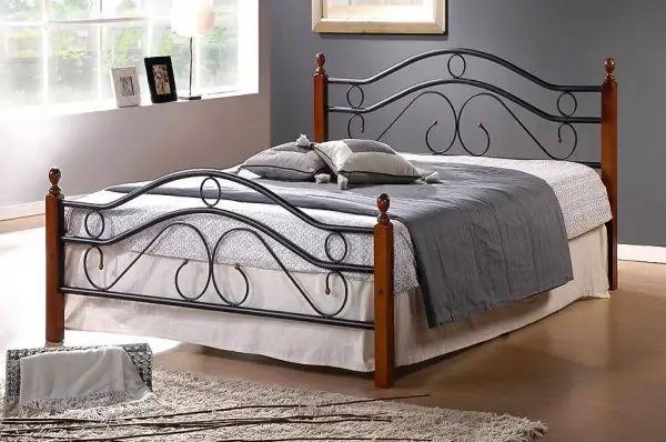  Metallbett 180 x 200 Bettgestell Doppelbett 803 schwarz