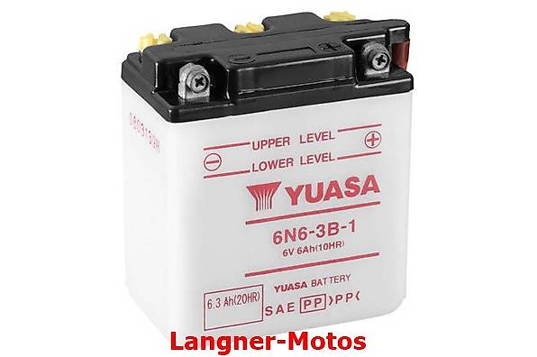 YUASA Motorrad Batterie 6V 6AH 6N6-3B-1 incl. Säurepack Oldi