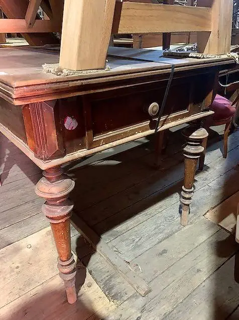 Gründerzeit Tisch, Henry 2, Hartholz Nuss Birnbaum Schublade