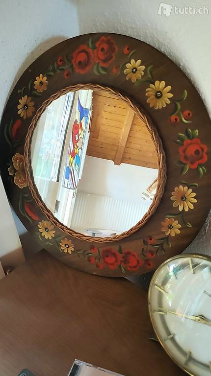 Wandspiegel bemalt antik