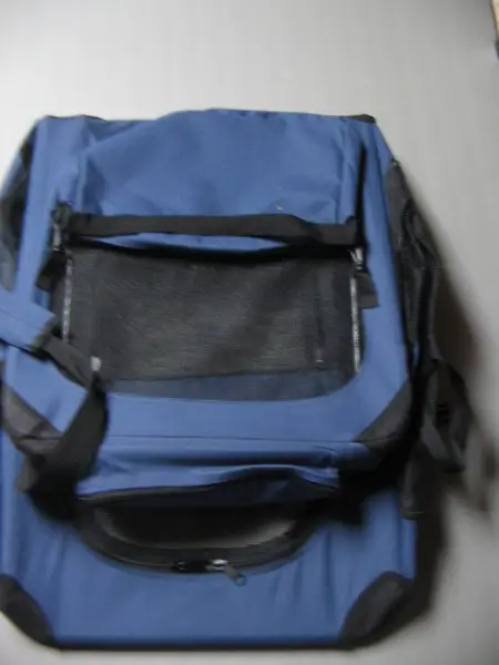 Hunde Transport Box Ruhe Box aus Stoff blau schwarz