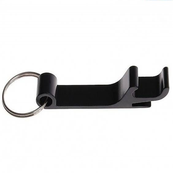  SCHLÜSSELANHÄNGER DOSENÖFFNER SCHWARZ AUF WUNSCH MIT GRAVUR