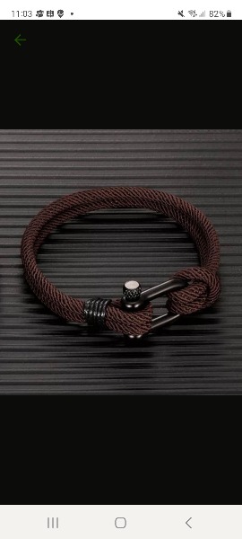 Survival Seil Braun Kette Sport Armband 19 cm Unisex U Form