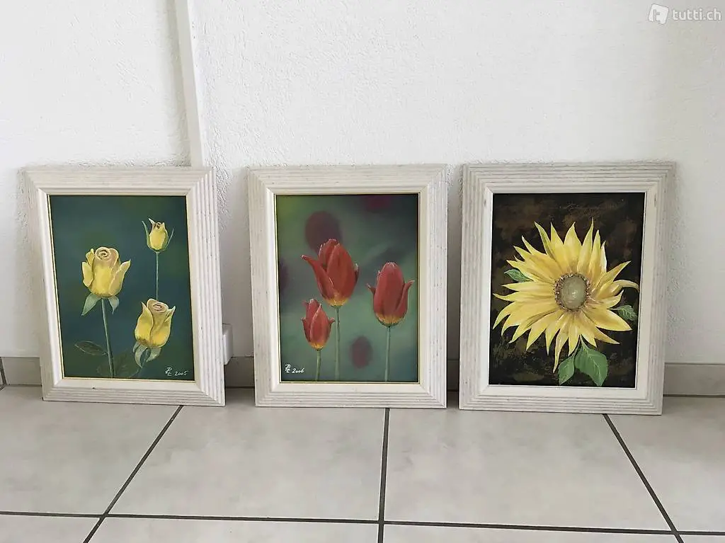 Blumenbilder in Öl gemalt