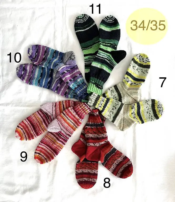 Wollsocken handgestrickt, 34/35