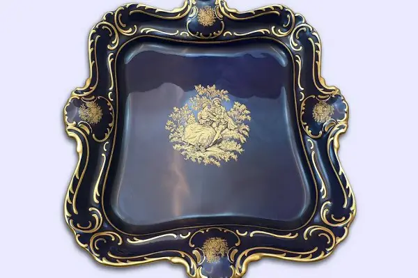  Präsentierplatte LINDNER, goldverziert