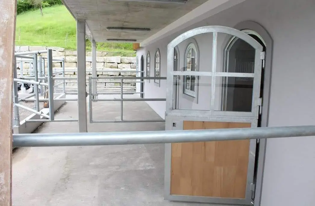 Grosse Auslaufboxe in kleinem Privatstall in Pfaffnau LU