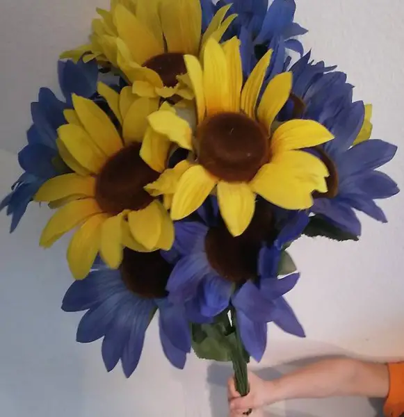 16 Kunstenblumen, Sonnenblumen Strauss