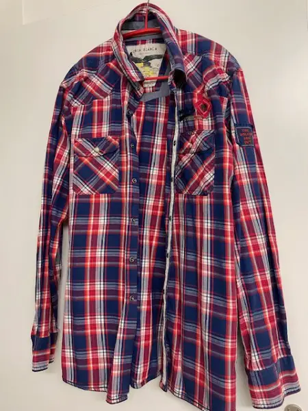 buntes Langarmhemd in XL