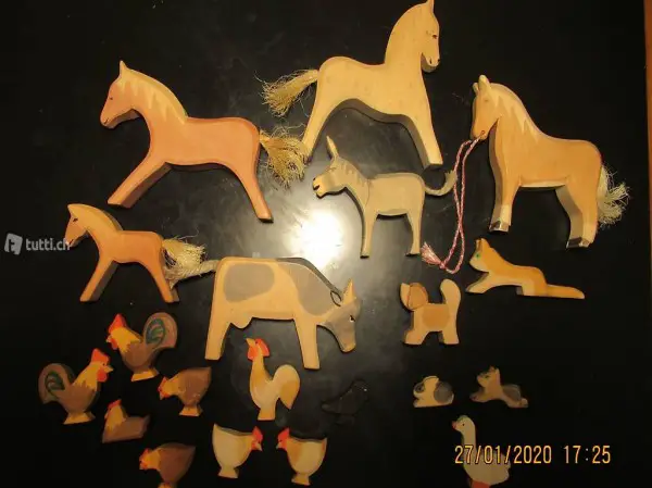  Ostheimer Tiere Holztiere, Bauernhoftiere