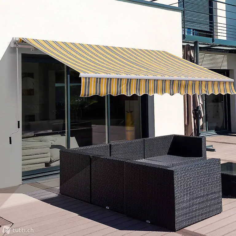  Markise Alu-Gelenkarmmarkise Sonnenschutz mit Handkurbel 3,5