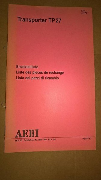 Aebi TP 27 Ersatzteilliste ( PDF)