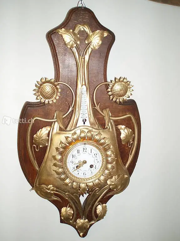 Sonnenblumen Uhr mit Thermometer