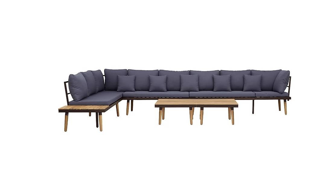 Garten-Lounge-Set 8-Sitzer mit Kissen Massivholz Akazie