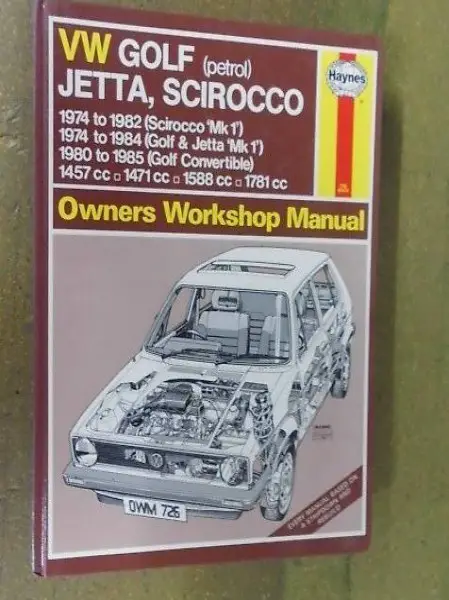 Werkstattanleitung Reparaturbuch VW Golf l Scirocco Oldtimer