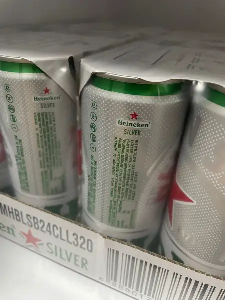 Heineken Silver Lager Beer Can, 320ml (Pack of 24)