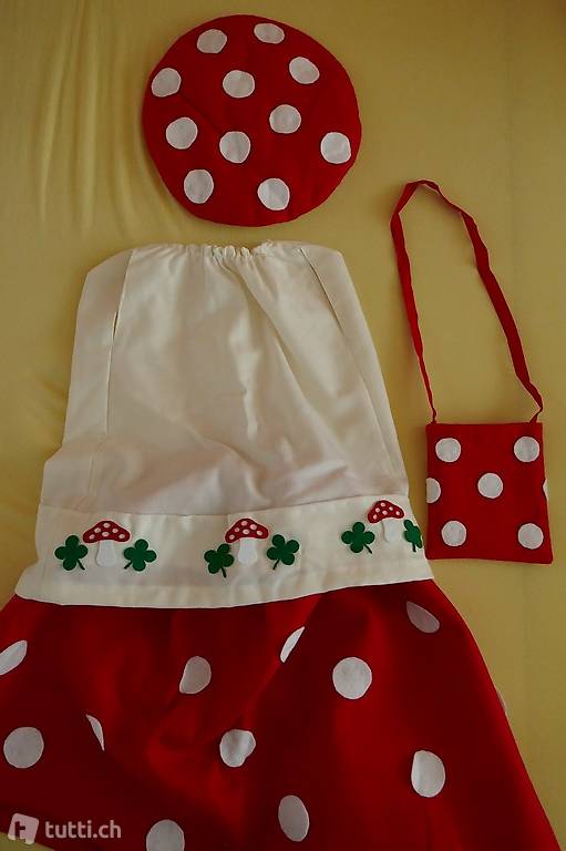 Neu: Cooles Kostüm Fliegenpilz Fasnacht, Grösse: ca. 4 Jahre