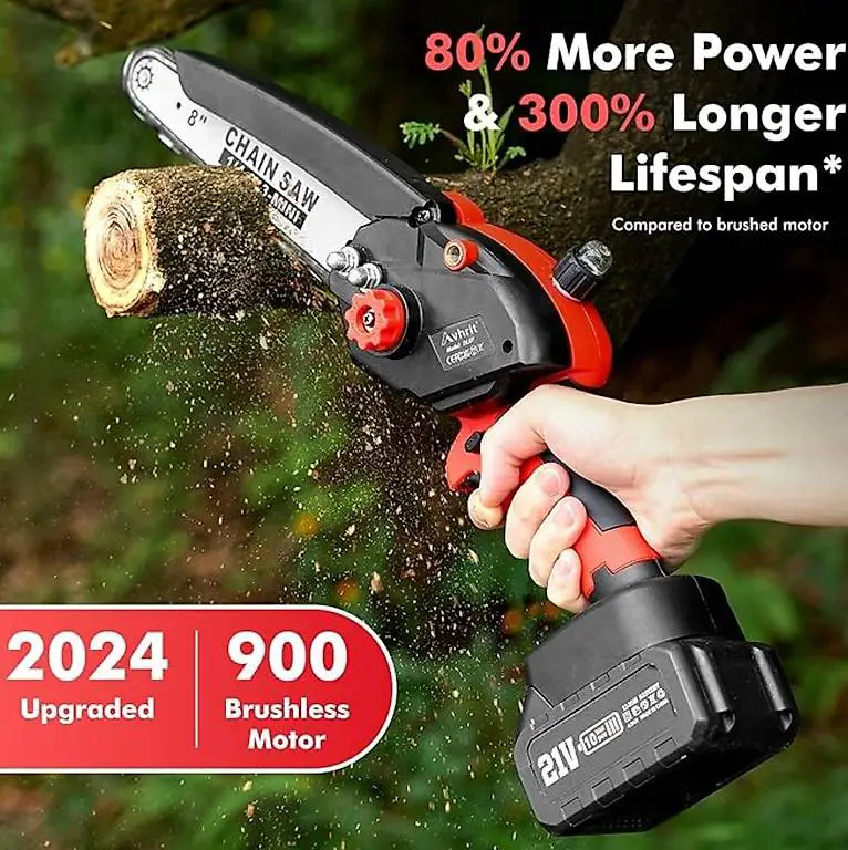Mini Kettensäge mit 8000 mAh Akku, Avhrit 8