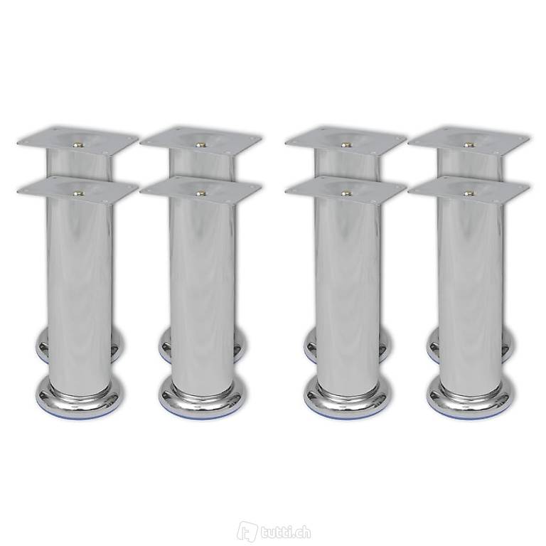  Sofabeine 8 Stk. Rund Chrom 180 mm