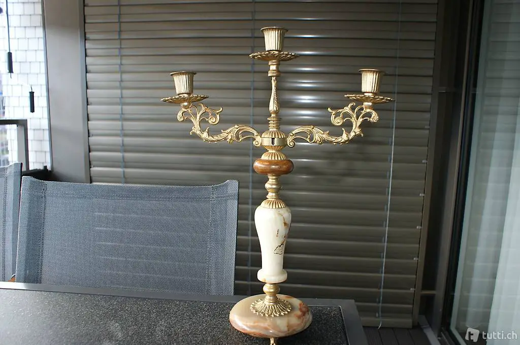 Wunderbarer 3 Armiger Antiker Kerzenständer