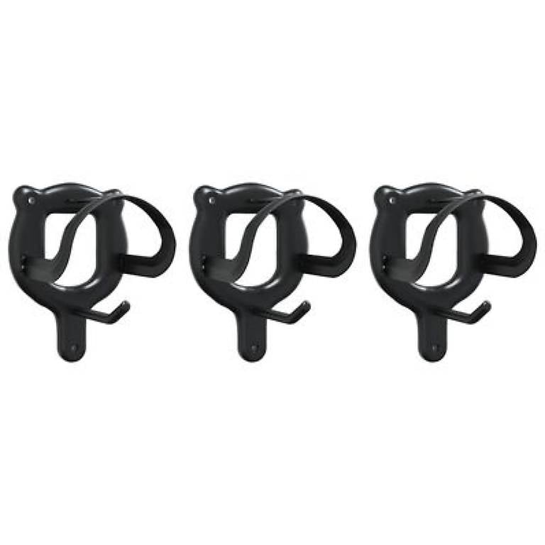 Trensenhalter 3 Stk. Wandmontage Schwarz Eisen 384737