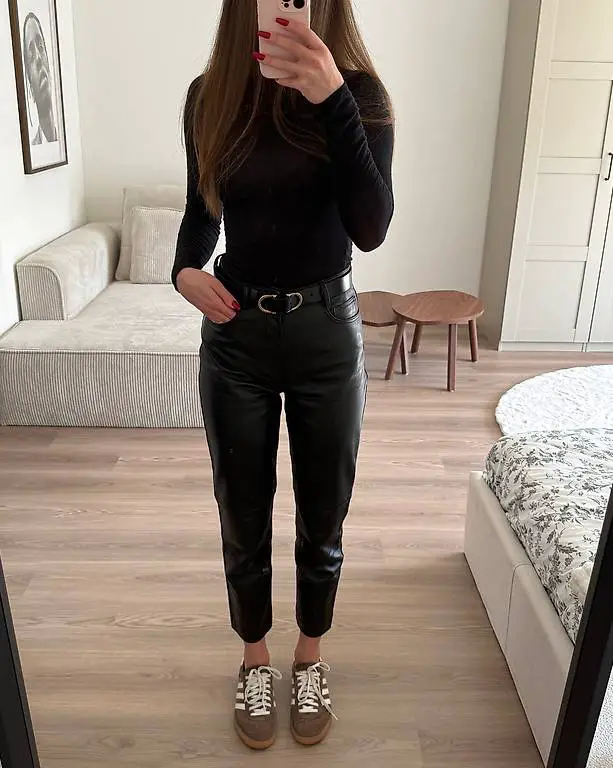 Lederhose echtes Leder XS S 34 36 Schwarz Motorradhose