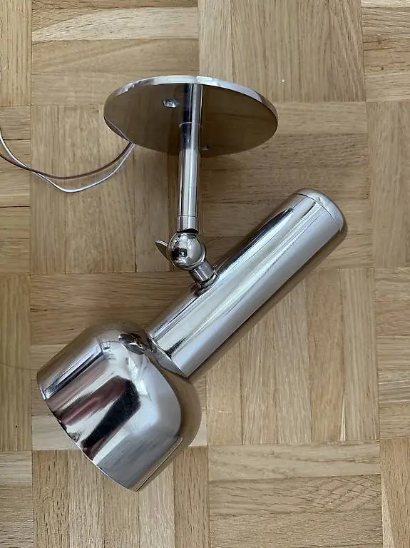 Wandleuchte im Stil der 1950er Jahre aus Chrom und Messing