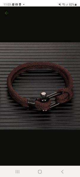 Survival Seil Braun Kette Sport Armband 23 cm Unisex U Form