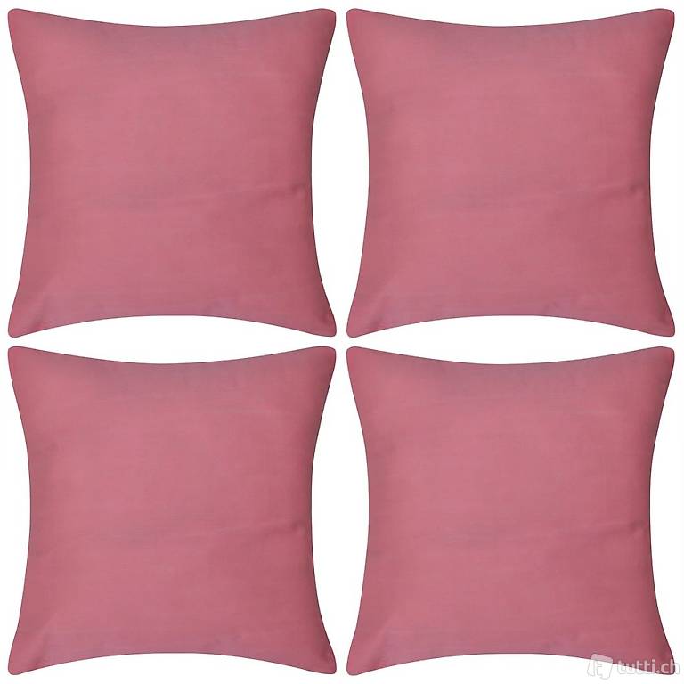  4 rosa Kissenbezüge Baumwolle 40 x 40 cm