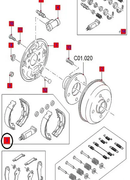  Satz Bremsbacken für Ford Fiesta, Escort 1065036