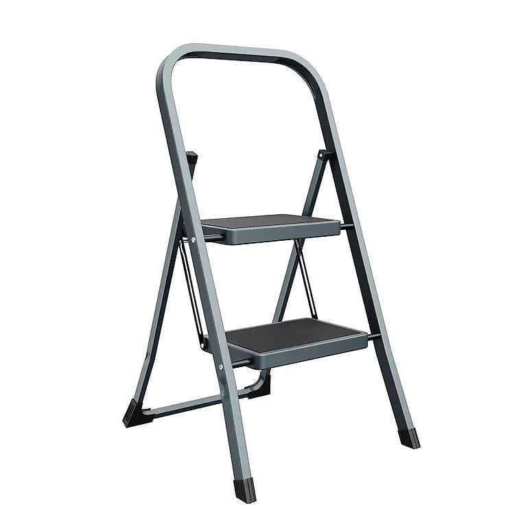 Trittleiter 2 Stufen grau/schwarz