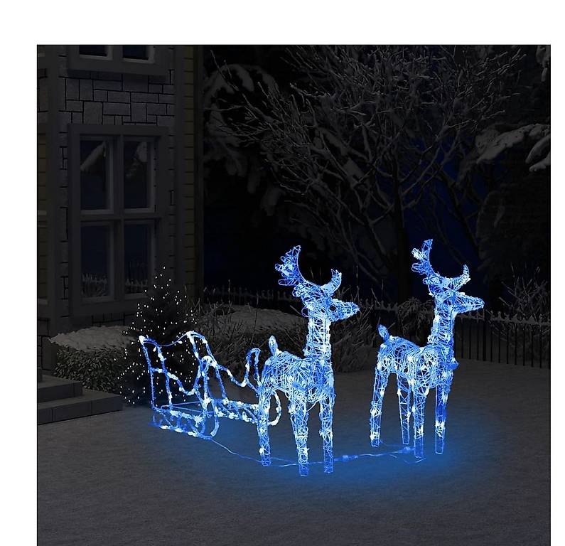 Rentiere & Schlitten Weihnachtsdekoration 160 LEDs 130 cm Ac