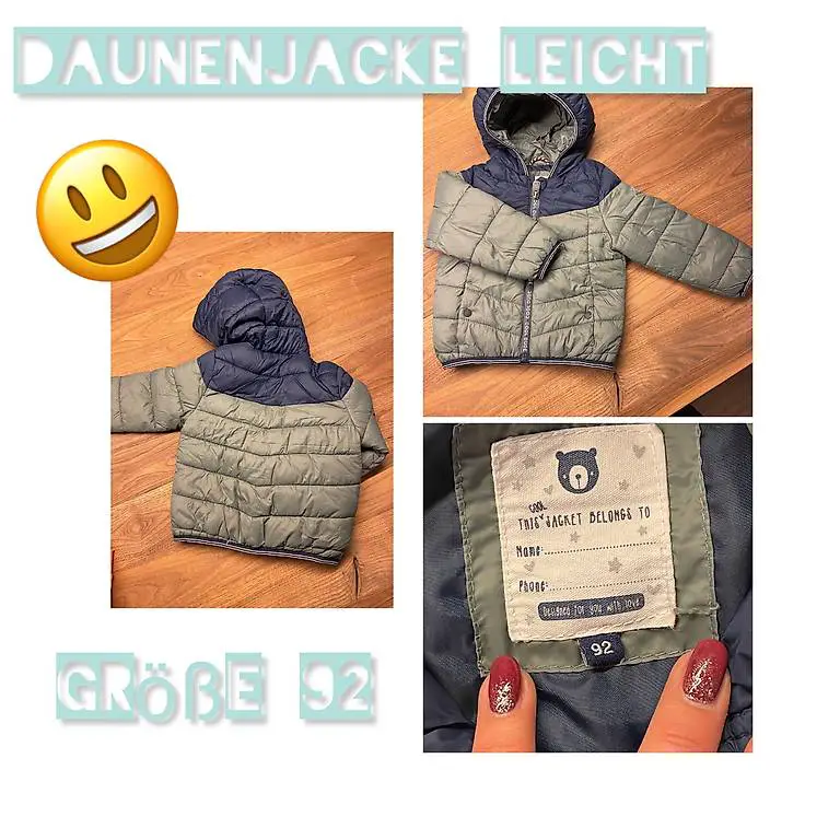Daunenjacke leicht Grösse 92