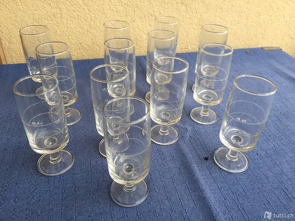 Gläser geeicht für Schnaps Likör mit Stiel, Schnapsglas