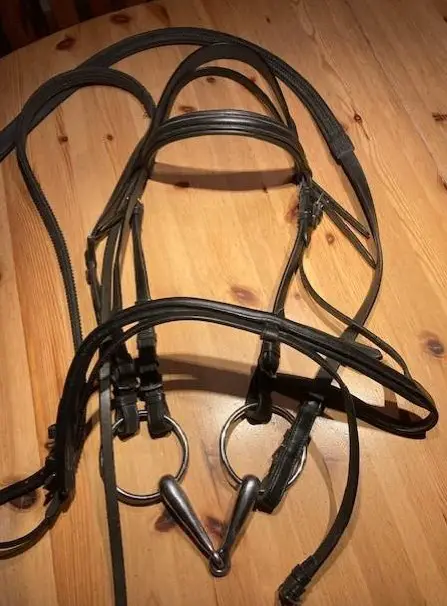 Englisches Zaumzeug Leder schwarz für WB