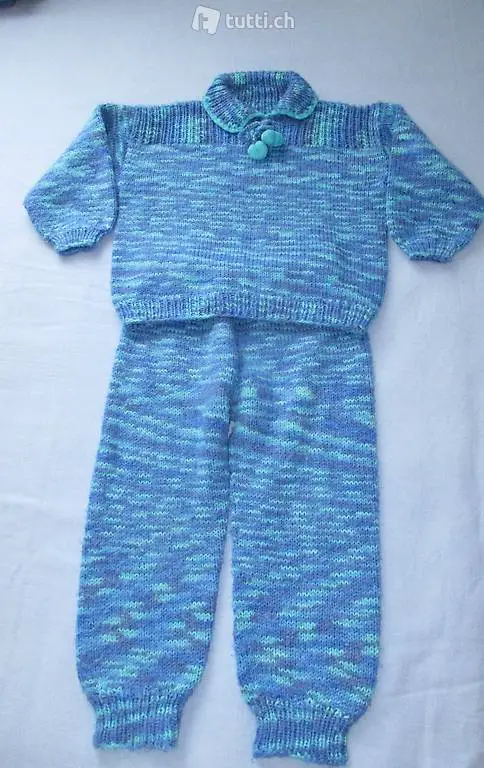 boy- gr.98-104- handgestrickter pullover & sweathose