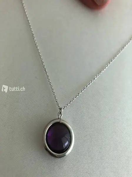 Set kette anhänker W g 9 karat amathyst