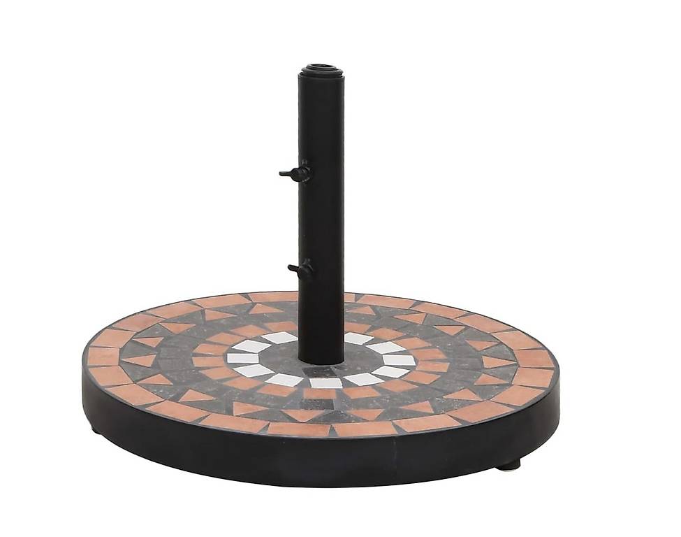 Sonnenschirmständer Terrakotta und Weiss Rund 12 kg