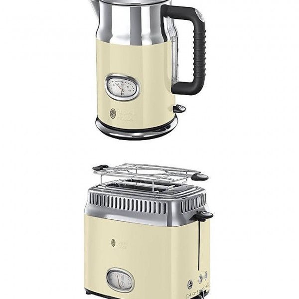  Retro Vintage Cream Wasserkocher + Toaster