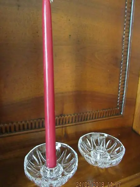  Kerzenständer Kristall, ungebraucht