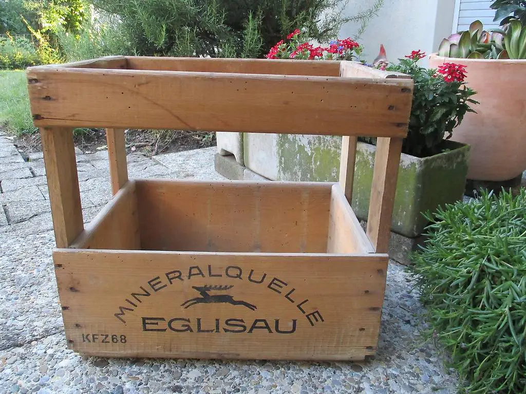 Rarität Holz-Harass Mineralquelle Eglisau Vintage Landliebe