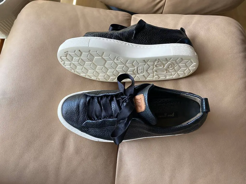 PAUL GREEN Sneakers schwarz Glattleder Gr. 6 / 39-39.5 NEU