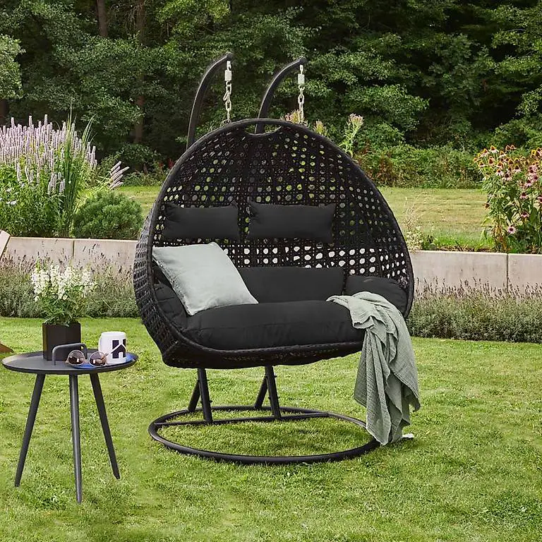 Polyrattan Hängesessel TWIN schwarz