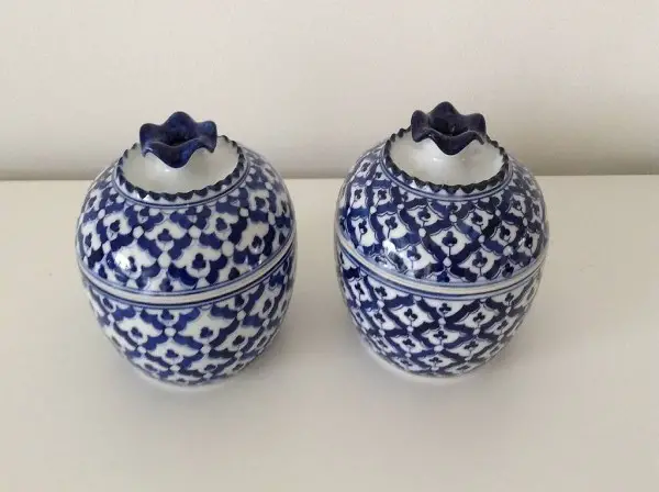 2 Deko-Gefässe Schalen m. Deckel - Mediterran, oriental