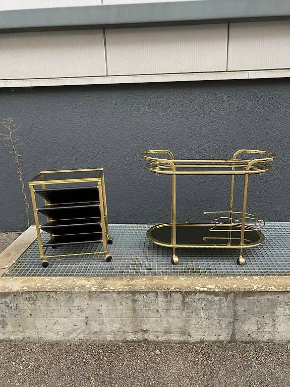 Servierboy Gold Rauchglas 60er Jahre Vintage